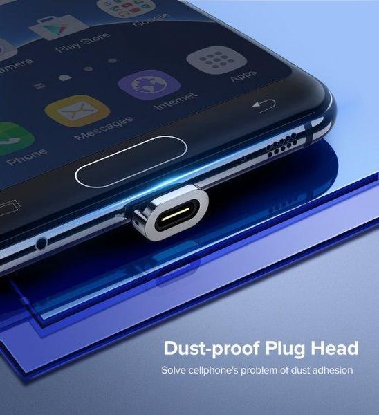 Кабель магнітний для зарядки телефону, смартфона Ugreen USB Type C Android 100см 3A Чорний 1438829955 фото