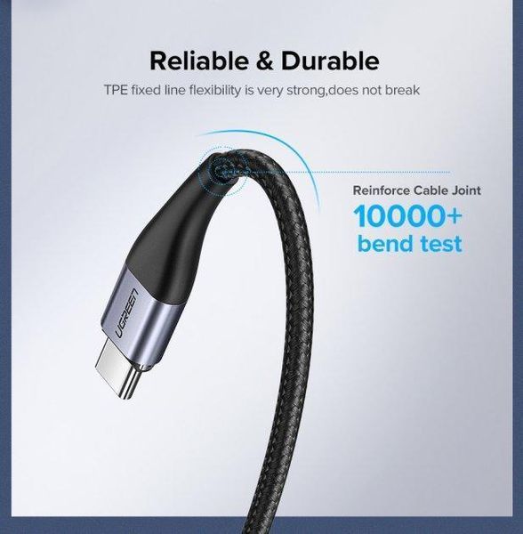 Кабель магнітний для зарядки телефону, смартфона Ugreen USB Type C Android 100см 3A Чорний 1438829955 фото