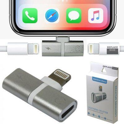 Переходник Адаптер 2 в 1 Lightning splitter для iPhone и iPad 1294055055 фото