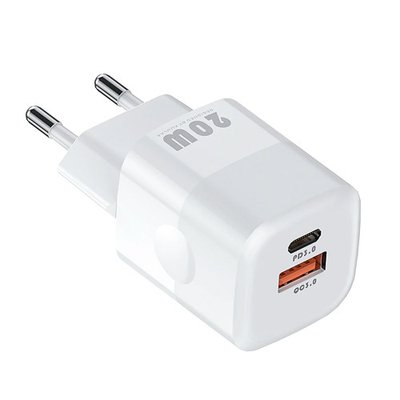 Сетевое зарядное устройство KUULAA 20W QC3.0 USB+USB Type C Быстрая зарядка id_3139 фото