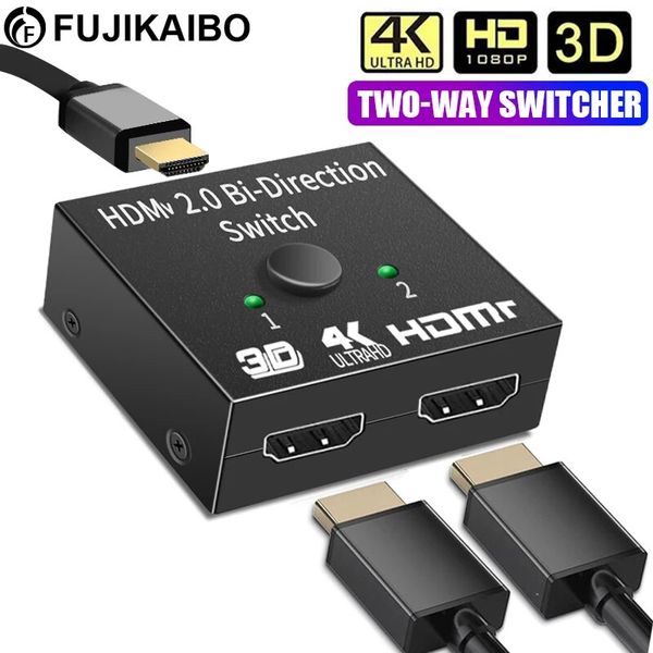 2 in 1 Splitter HD 1x2/2x1 Switch Connector HDMI splitter разветвитель, hub 2 порта 4K 60Hz, 2K, 1080p id_2508 фото