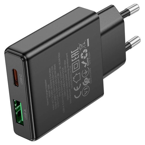 Сетевое зарядное устройство Hoco N38 Delgado PD20W+QC3.0 Type-C to Type-C id_3378 фото